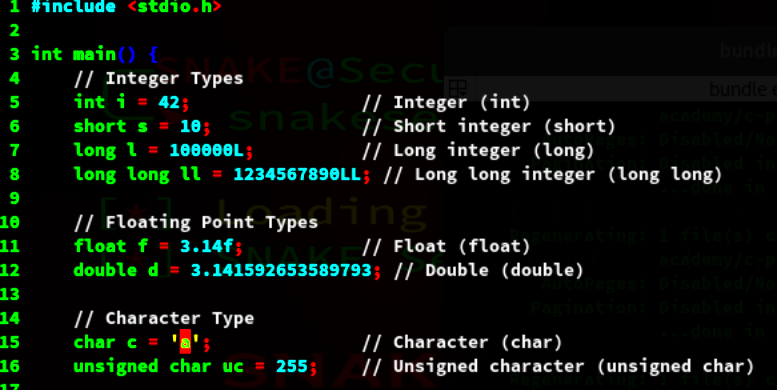 C Programming Data Types