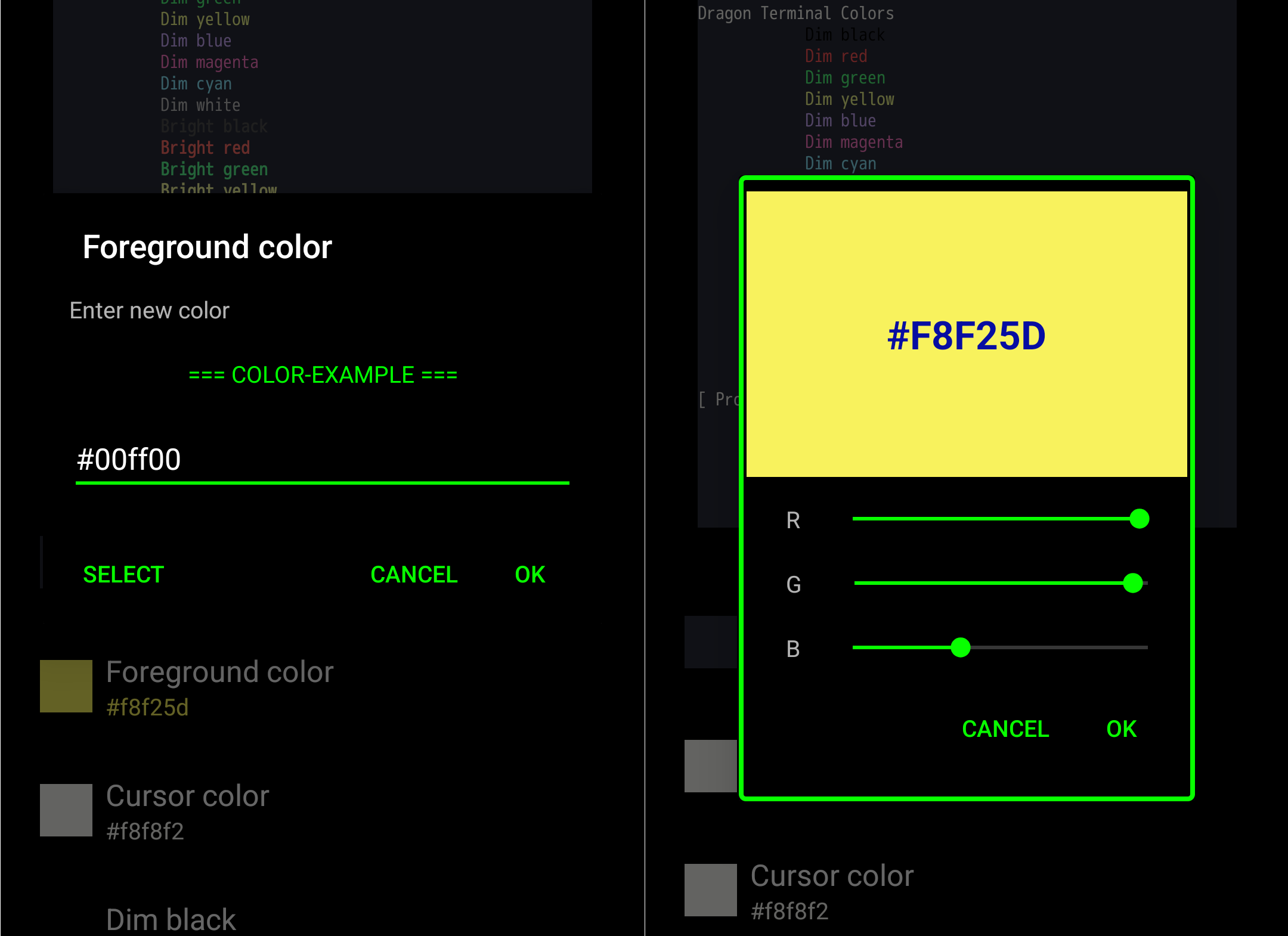 ANDRAX-NG Dragon Terminal color scheme edit