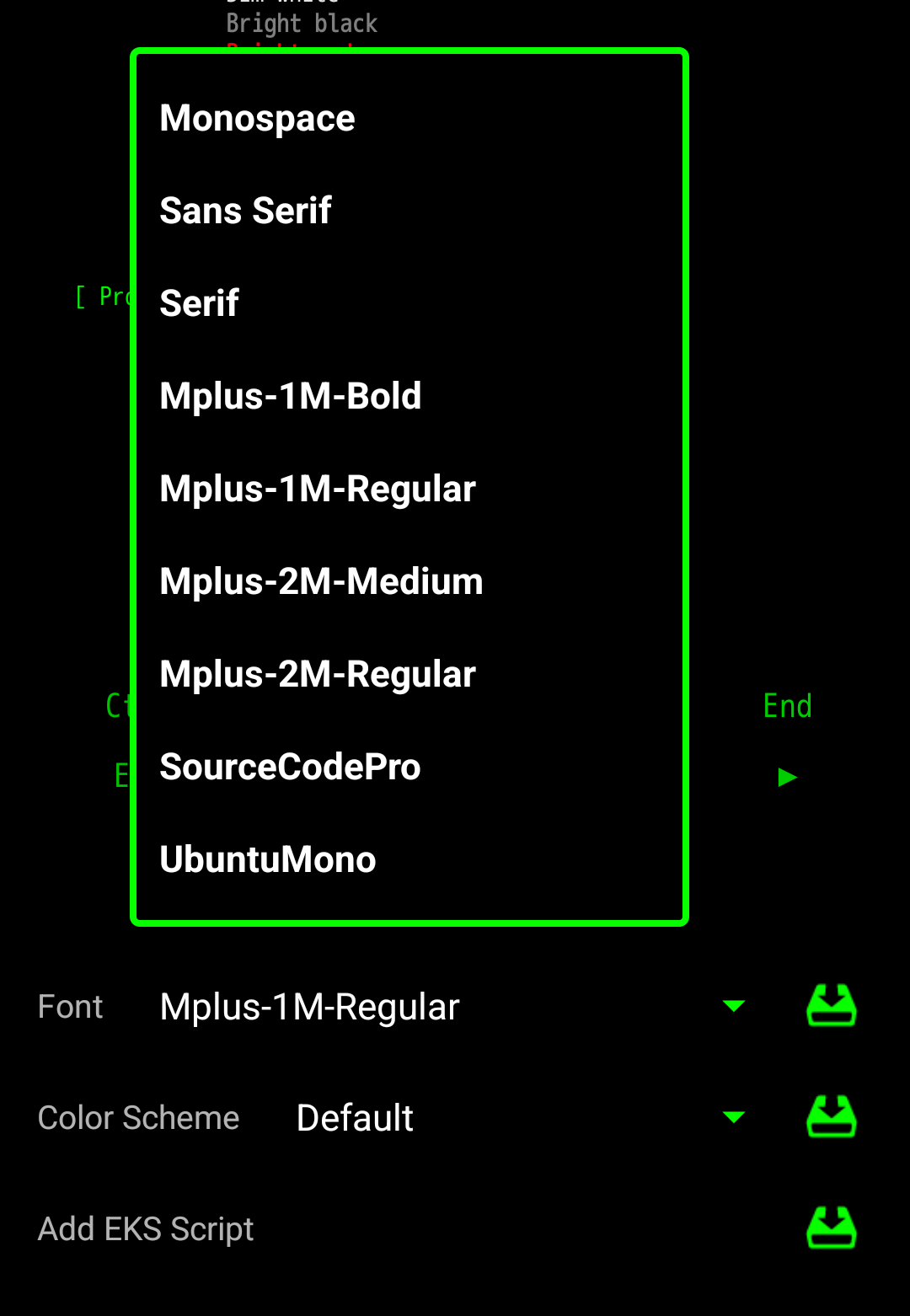 ANDRAX-NG Dragon Terminal custom fonts