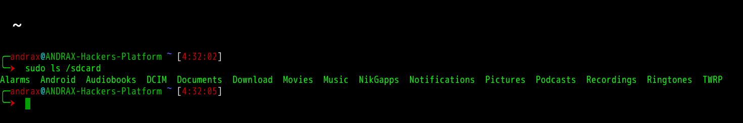 ANDRAX-NG Dragon Terminal mount storage list