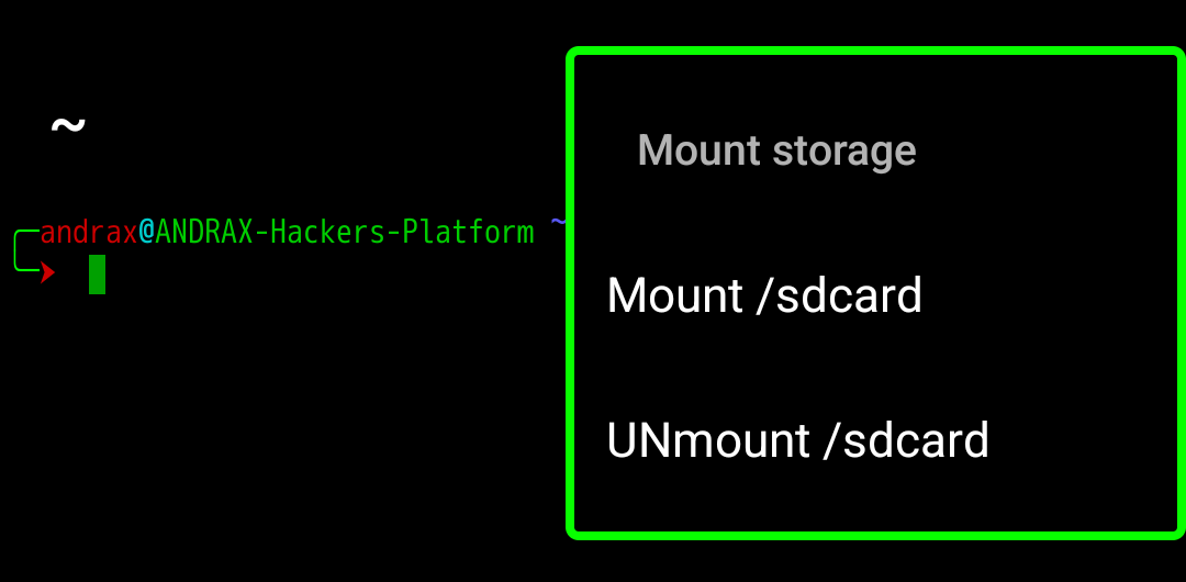ANDRAX-NG Dragon Terminal mount storage