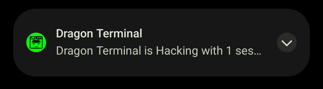 ANDRAX-NG Dragon Terminal notification
