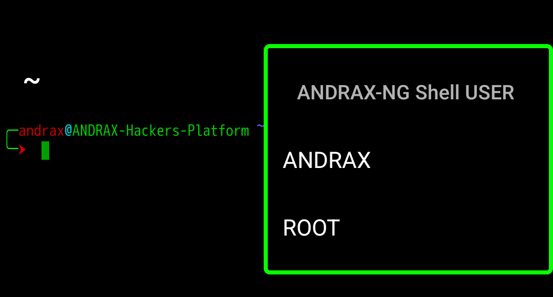 ANDRAX-NG Dragon Terminal user menu