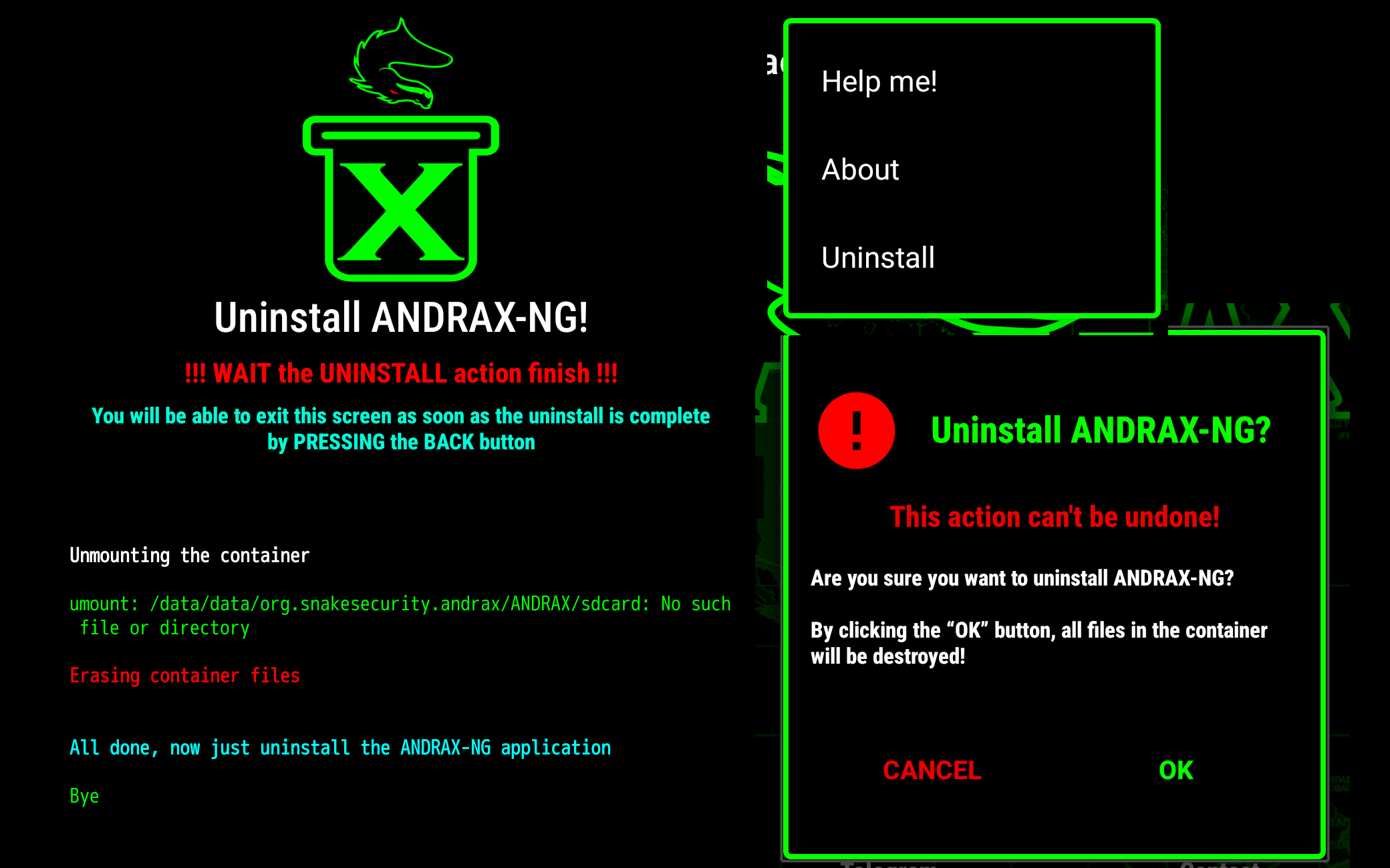 ANDRAX-NG Uninstall option
