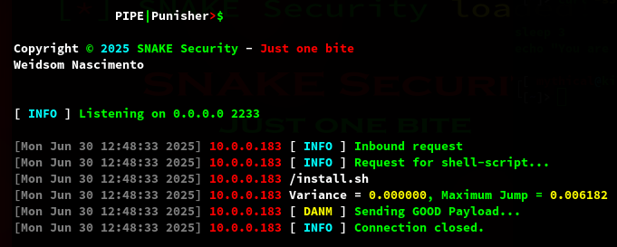 PipePunisher Sending Good Payload